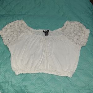 Womans white half shirt